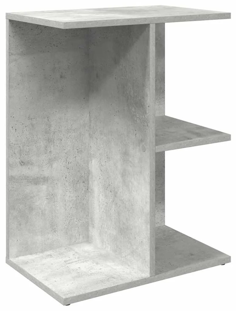 858656 vidaXL Нощна масичка, бетонно сива, 46,5x29x61 см, инженерно дърво
