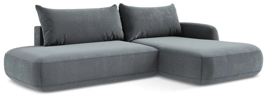 Сиво-син сгъваем ъглов диван (десен ъгъл) Hale – Makamii