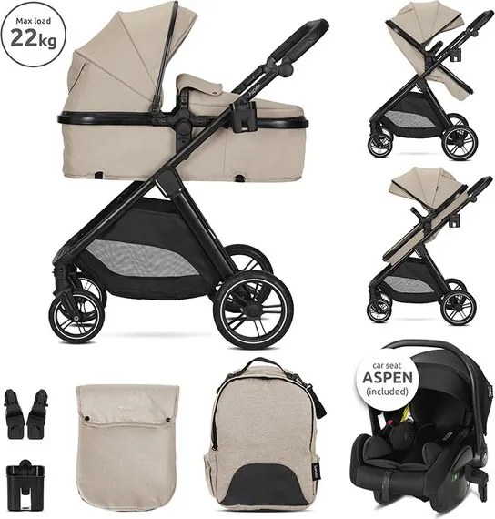 Комбинирана детска количка 3в1 ASPEN LORELLI - CAPPUCCINO