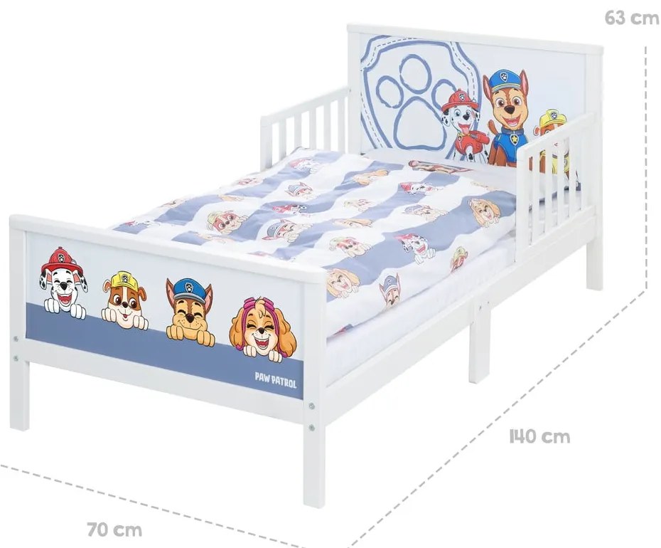 Бяло и синьо детско легло 70x140 cm Paw Patrol – Roba