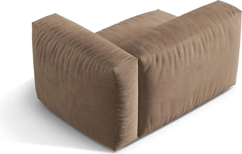 Светлокафяв кадифен модул за диван (десен ъгъл) Martina – Micadoni