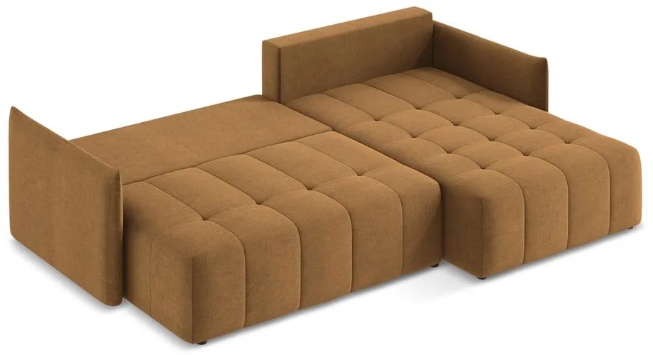 Теракотен разтегателен ъглов диван с място за съхранение (десен ъгъл) Moku – Makamii