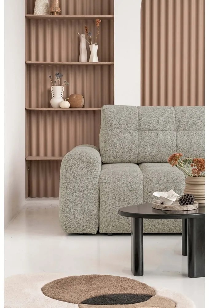 Светлокафяв разтегателен модулен ъглов диван с място за съхранение (десен ъгъл) Lulu – Miuform