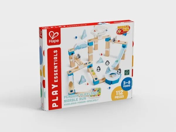 Комплект дървена игра, Hape, Домино, Земята на пингвините, 112 части