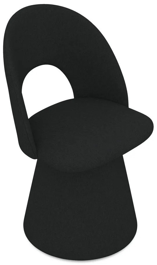 Черен тапициран трапезен стол Kalo – Makamii