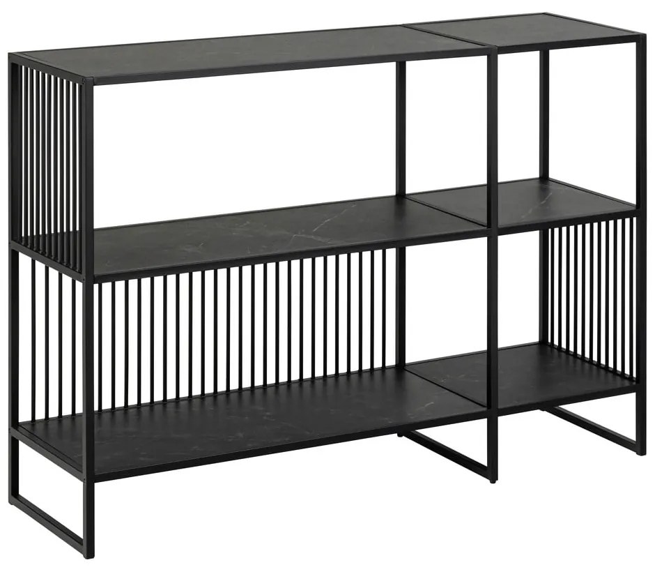 Черна библиотека от камък 120x83 cm Strington – Actona