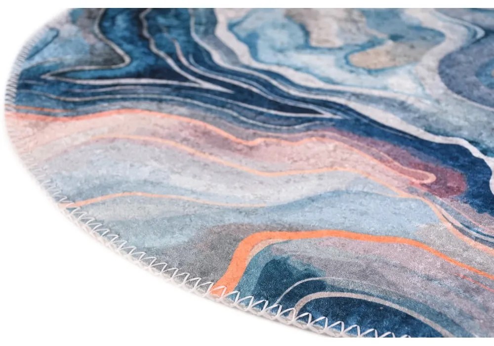 Синьо-розов кръгъл килим подходящ за пране ø 120 cm Colors of Joy – Vitaus