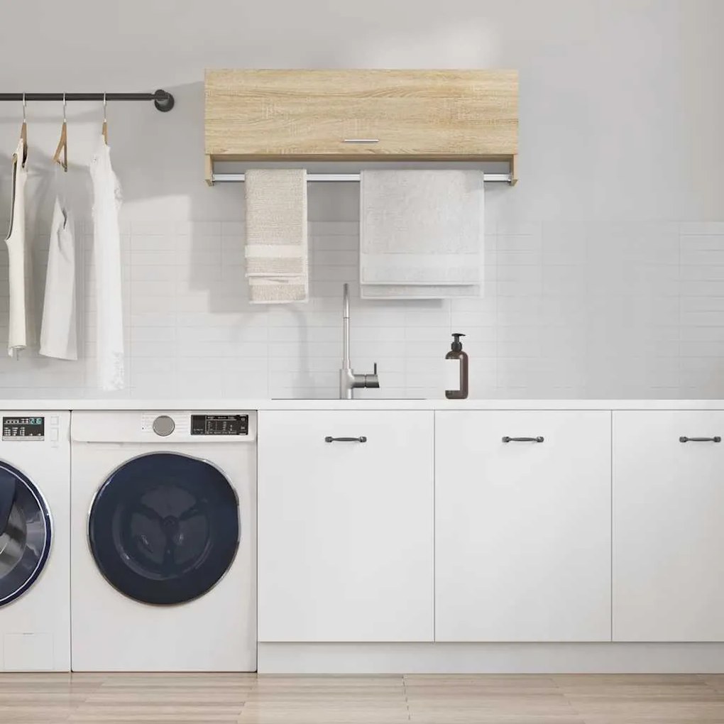 808236 vidaXL Гардероб, дъб сонома, 100x32,5x35 см, инженерно дърво