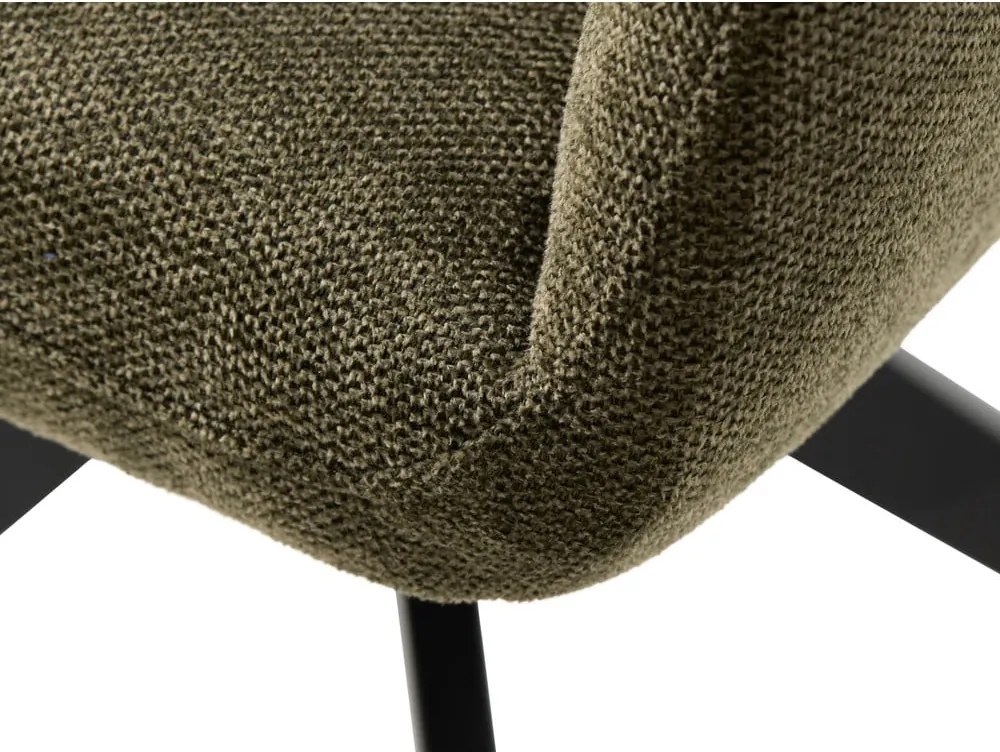 Зелен тапициран трапезен стол с подлакътници Roxana – Unique Furniture