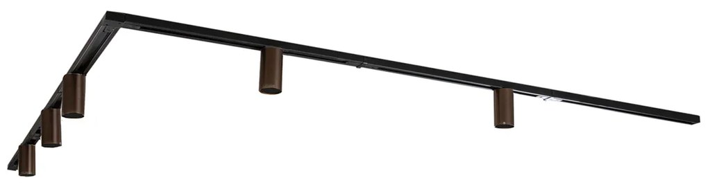 Модерна релсова система за осветление с 5 прожектора тъмно бронз 1-фазов GU10 35mm - Iconic Ruby