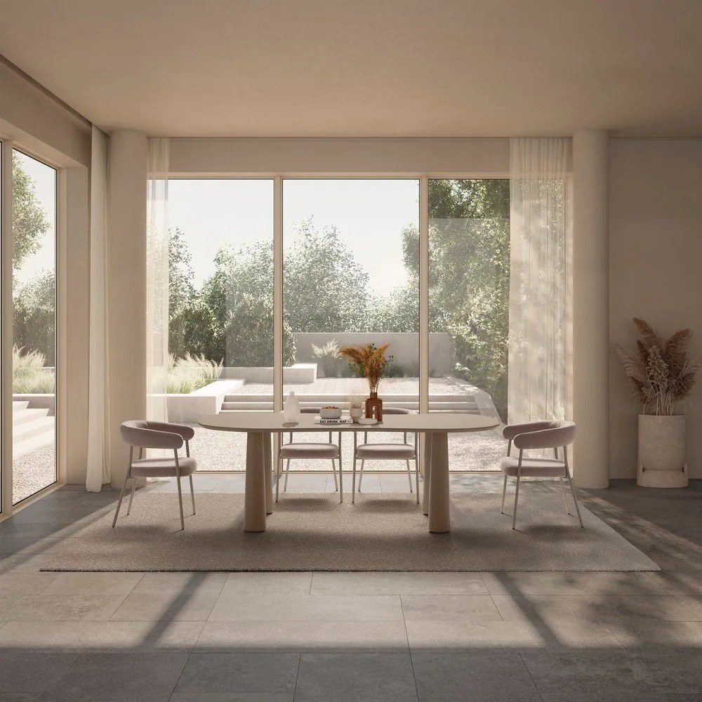 Бежова масичка за кафе с боров плот 110x220 cm Nahia – MOME