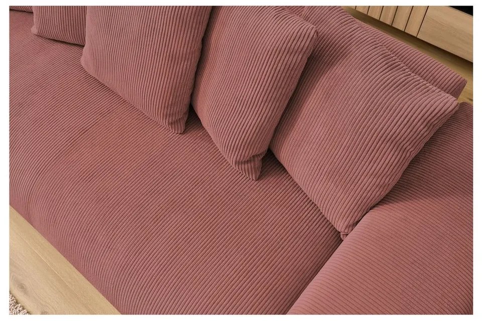 Светлорозов диван от рипсено кадифе 280 cm Voltaire – Bobochic Paris