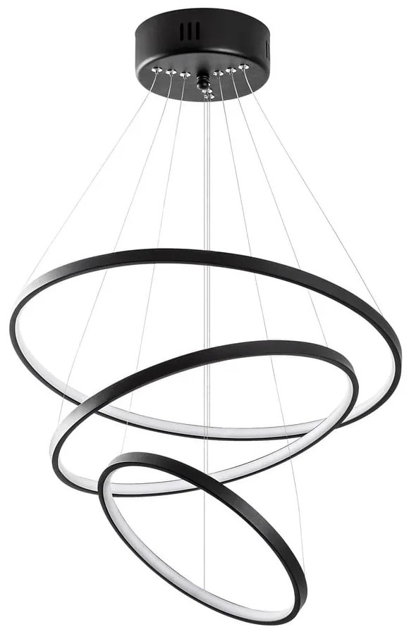 Черно LED висящо осветително тяло ø 50 cm Simit – Opviq lights