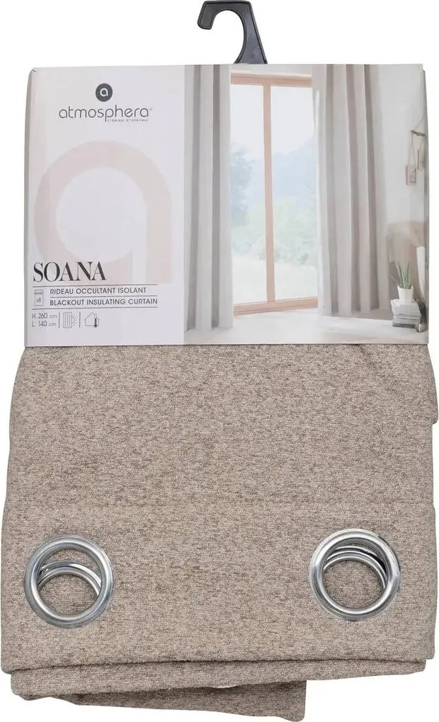 Термо блекаут завеса atmosphera Soana, 140x260 cm - Бежов