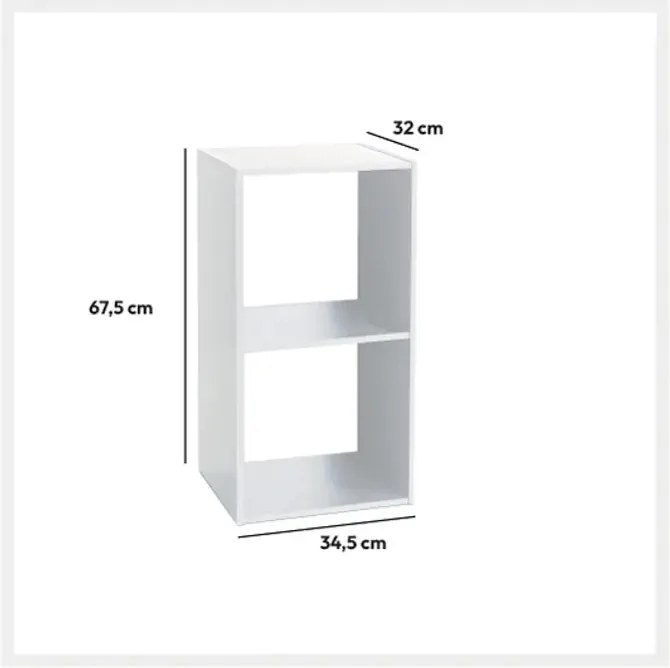 Рафт 5five Mix'n Modul, 2 отделения, MDF, 35x32x68 cm - Бял