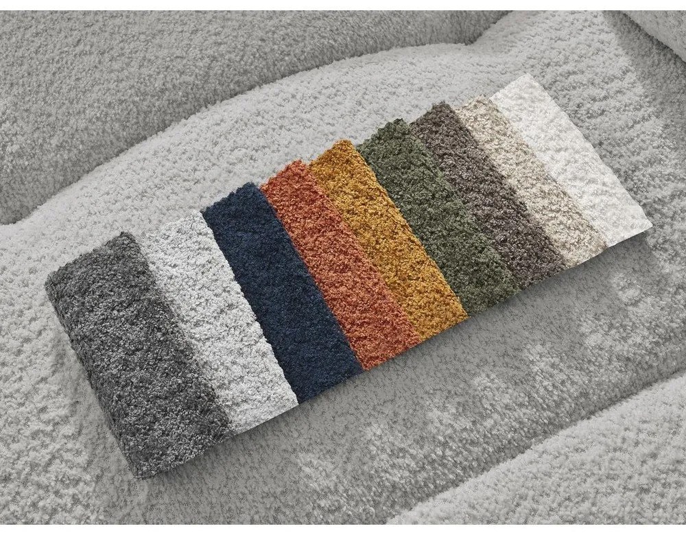 Светлосив разтегателен ъглов диван с място за съхранение от букле (ляв ъгъл) Roxelane – Bobochic Paris