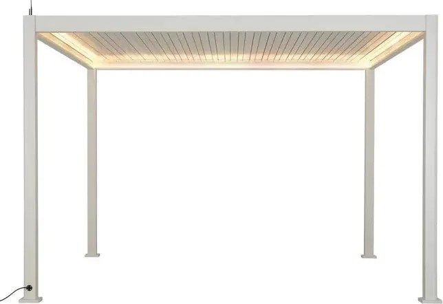 Електрическа пергола Hesperide Evora, Бял алуминий, 3.6x3.6 m