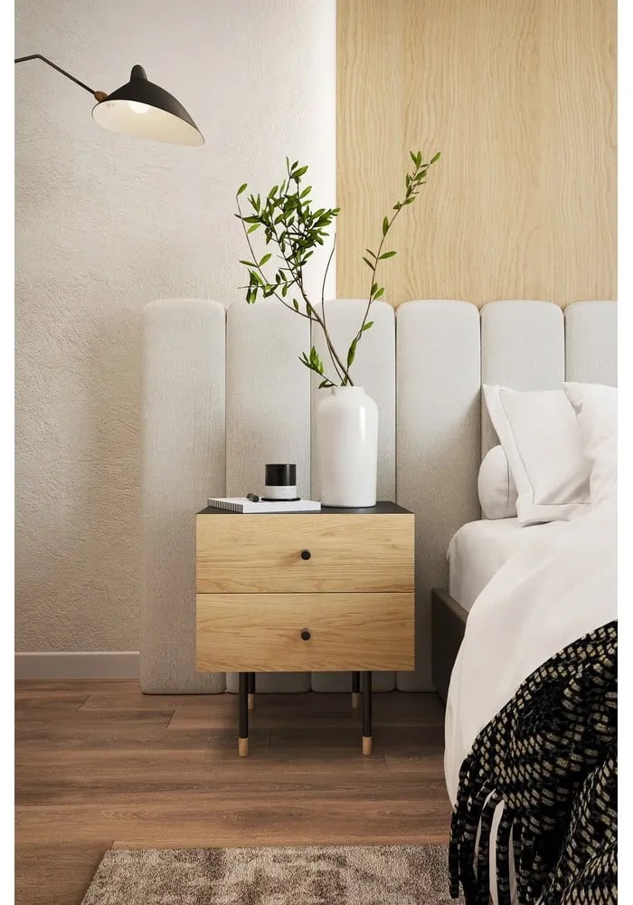 Нощно шкафче от декор от дъб в естествен цвят Jugend – Woodman