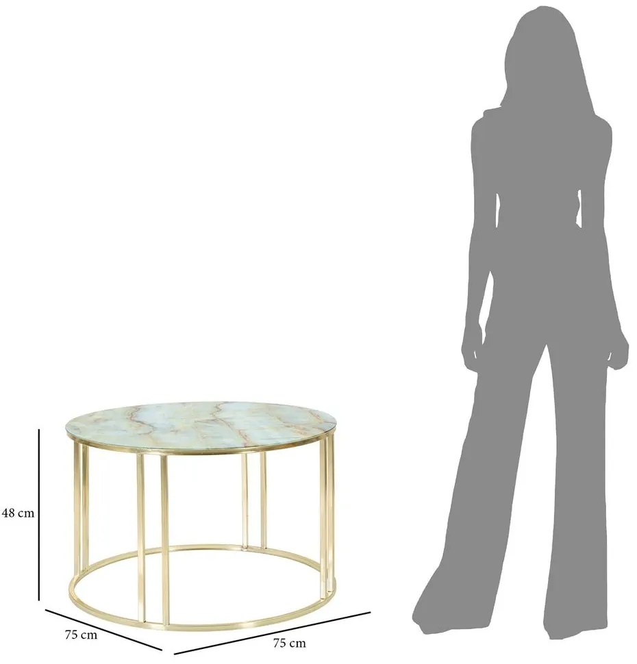 Масичка за кафе в бяло и златно, ø 75 cm Sepa - Mauro Ferretti