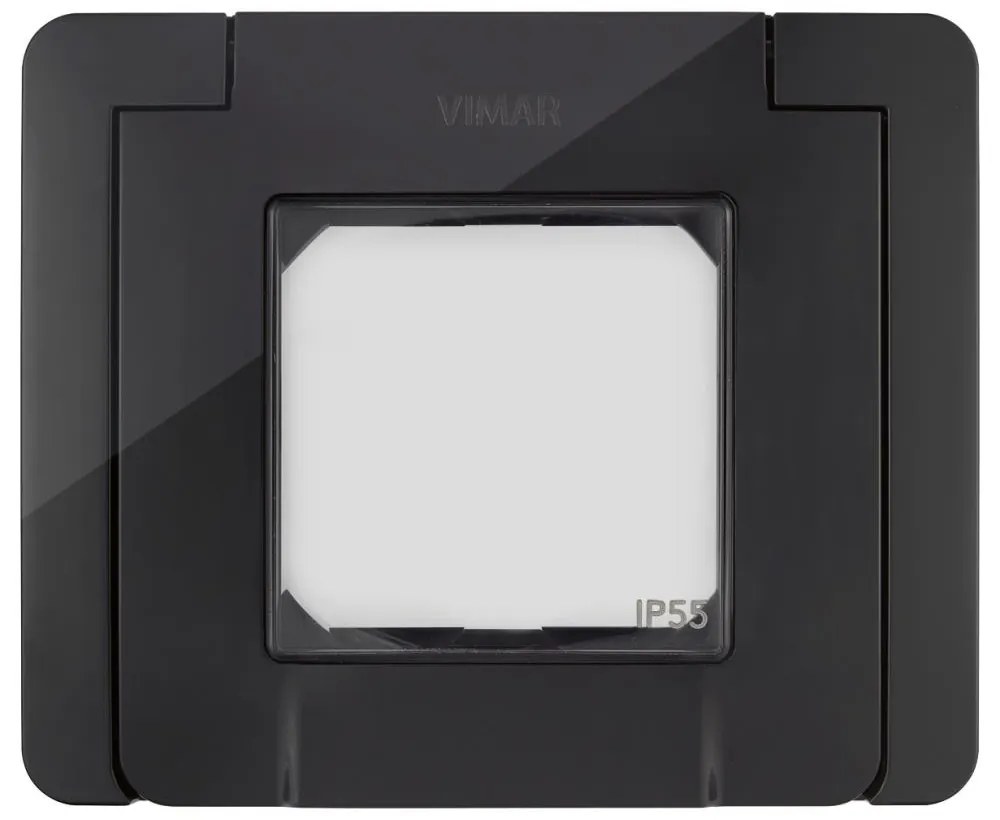 VIMAR 09911.04 IP55 Капак с крачета 2M черен  NEVE UP