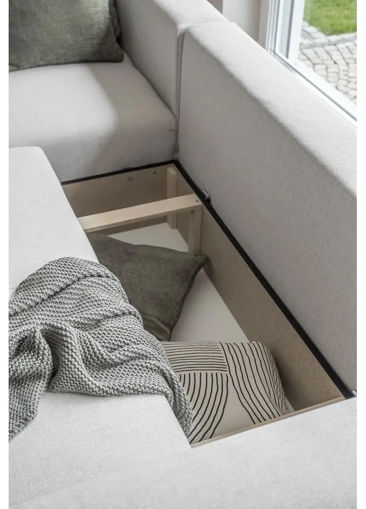 Кремав ъглов разтегателен диван (променлив) Homely Tommy - Miuform