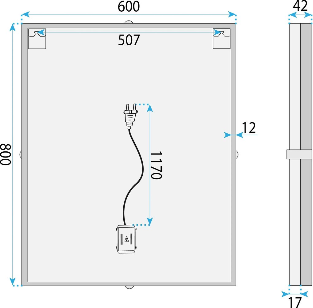 Огледало LED 60cm BL808