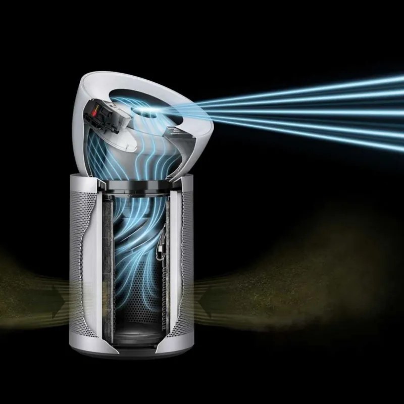 Пречиствател за въздух Dyson Purifier Big+Quiet Formaldehyde BP02 304511-01, 50W, 100 м2, 90 l/s, 10 скорости, 2 въздушни потока, LCD дисплей, Тиха работа, Бял/сребрист
