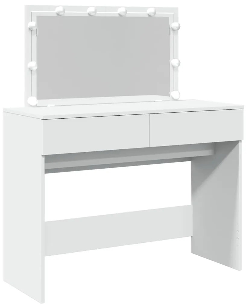848206 vidaXL Тоалетка с LED, бяла, 100x40x120 см