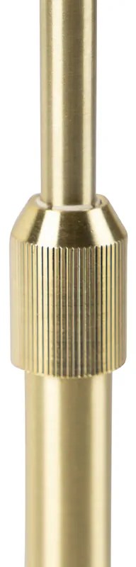 Настолна лампа злато/месинг с абажур черен със злато 32 см - Parte