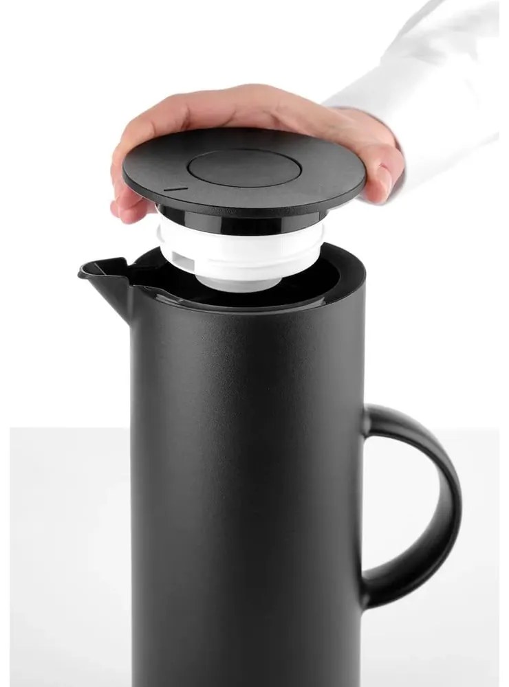 Черна термокана от неръждаема стомана , 1 л - Hendi