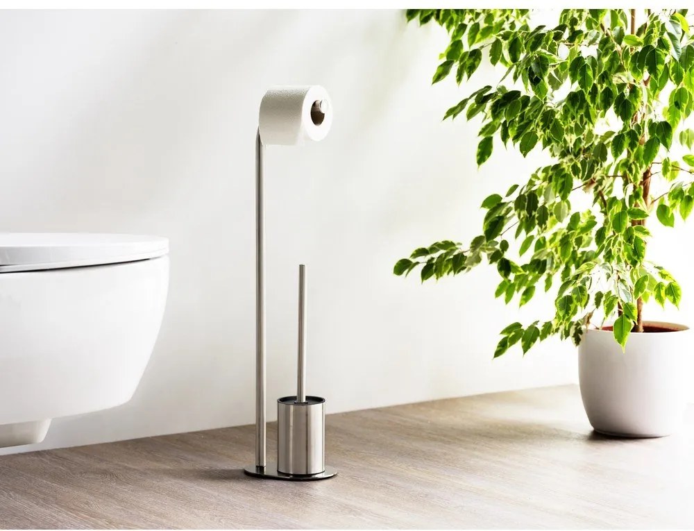 Стойка за тоалетна хартия четка за тоалетна от неръждаема стомана в матово сребрист цвят Levante – Wenko