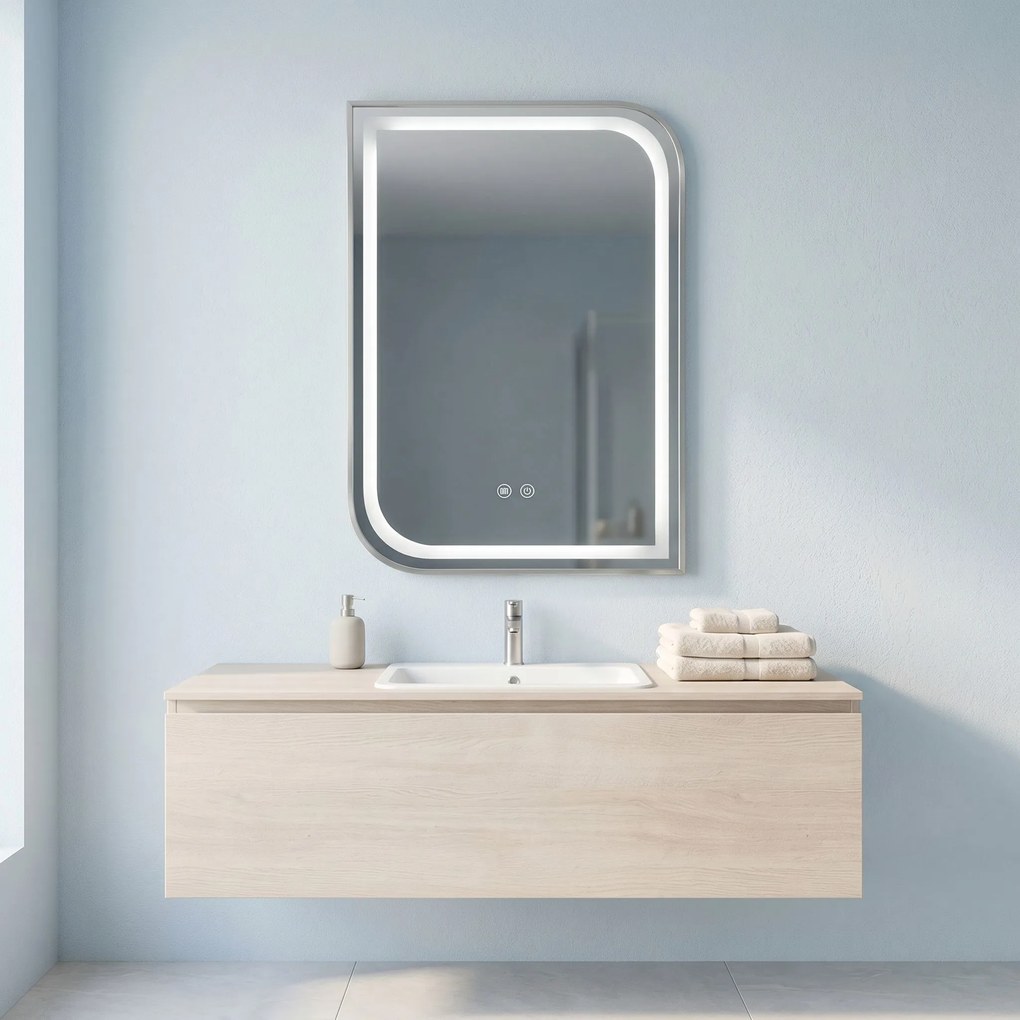 Огледало LED ZONE 70x50 BRUSH NICKEL