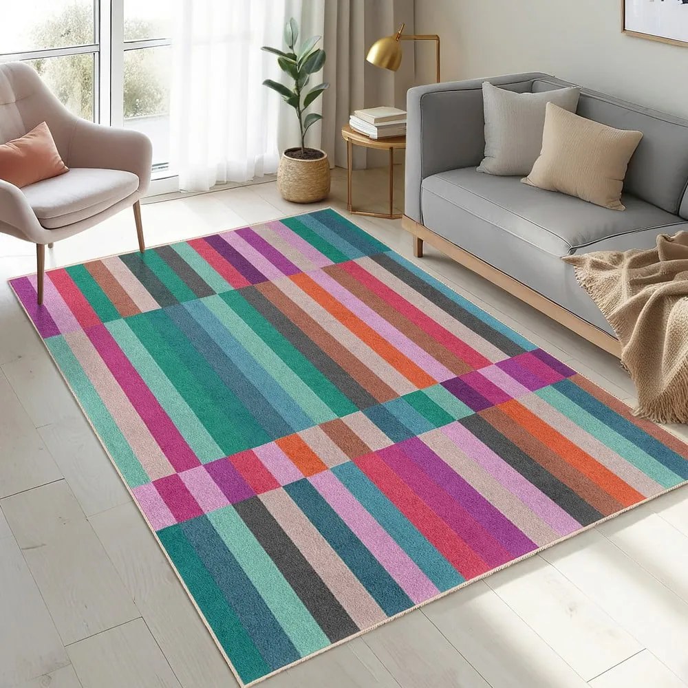 Тюркоазен килим подходящ за пране 60x100 cm Acid Rain – Mila Home