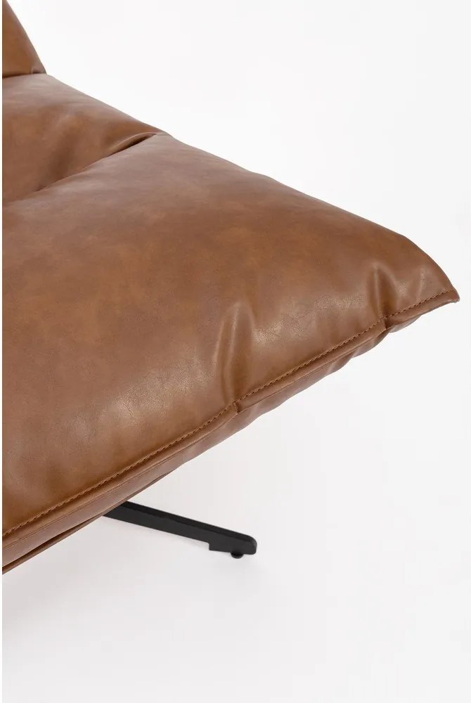 Кресло с място за съхранение от изкуствена кожа в цвят кафяв коняк Alanez – Bizzotto