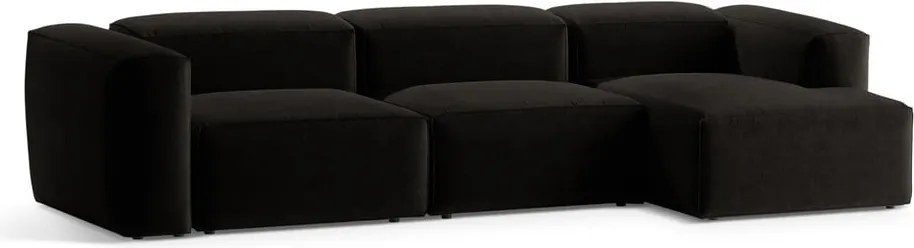 Черен ъглов диван (десен ъгъл) Bergamo – Cosmopolitan Design