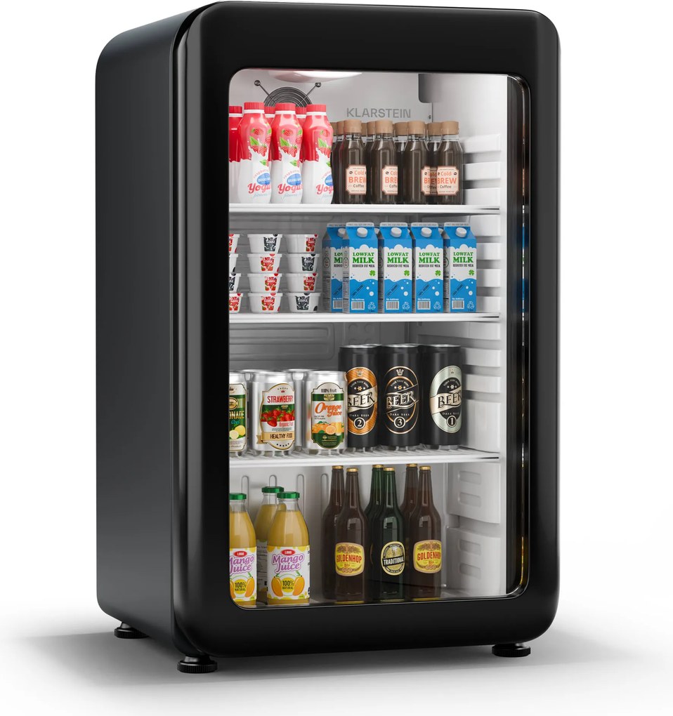 Klarstein Audrey Evo охладител за напитки, Ретро дизайн, стъклена врата, 93 L, EEK C