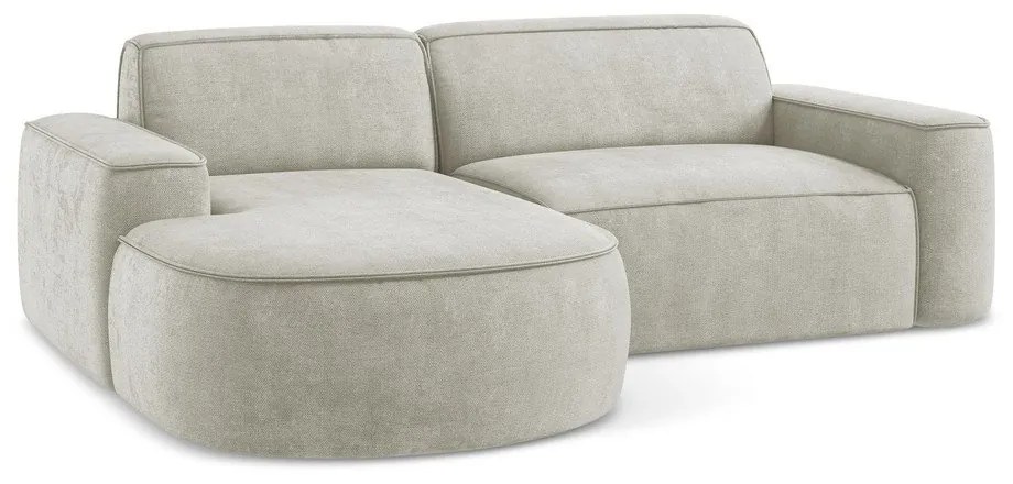 Кремав шенилов ъглов диван (ляв ъгъл) Omao – Makamii