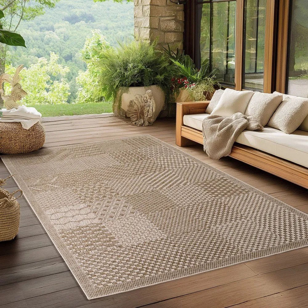 Бежов килим за открито и закрито 200x290 cm Ibiza 1902 – Ayyildiz Carpets