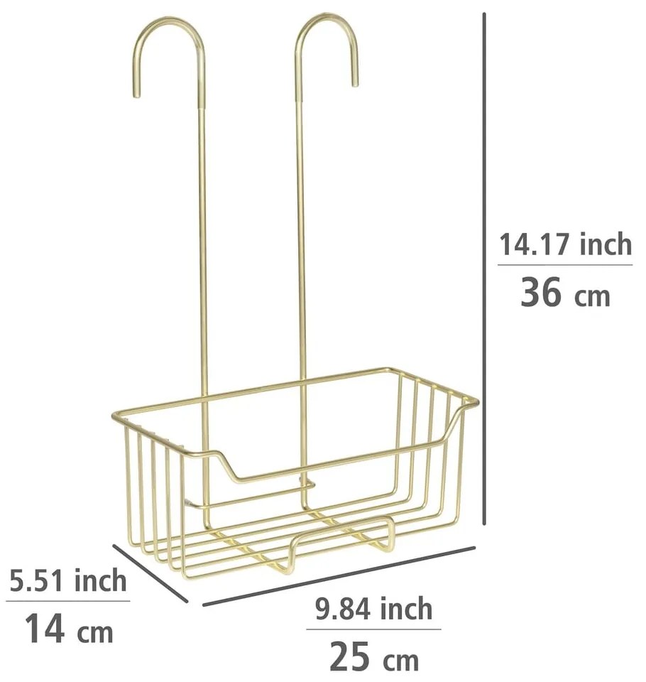 Висящ рафт за баня от неръждаема стомана златен Milo – Wenko