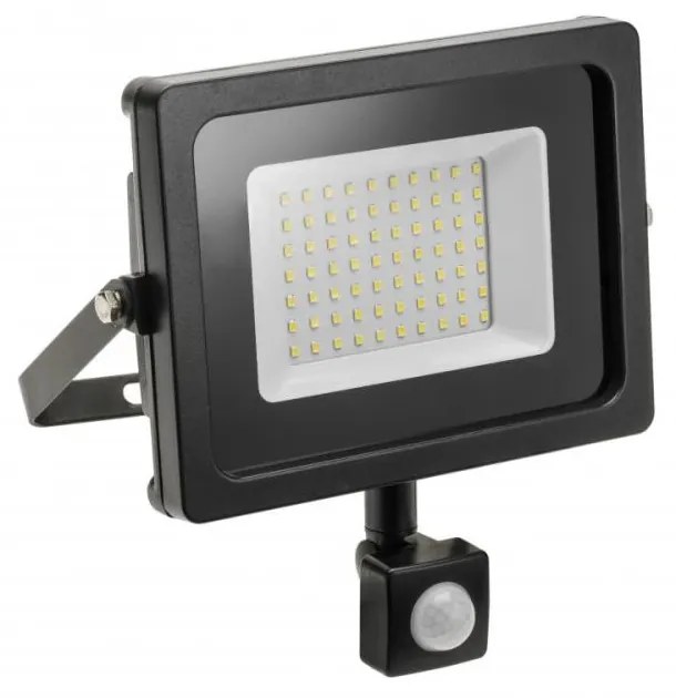 GTV LD-INEXT50W-64 LED прожектор с сензор движение 50W, 6400K, 4000lm, 120°, IP65, черен