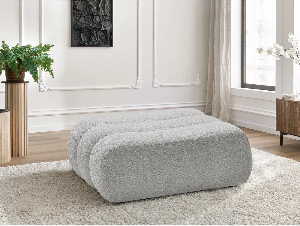 Светлосива табуретка от прежда с примки от букле Azra – Bobochic Paris