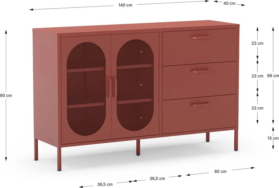 Скрин в тухлен цвят 140x90 cm Diora – Marckeric