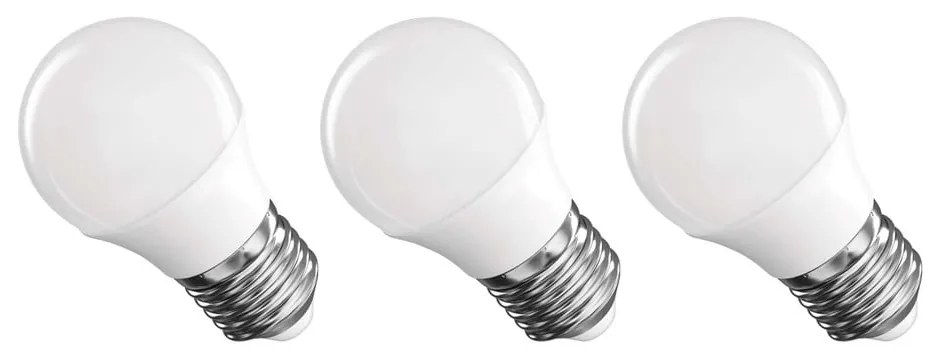 Топли бели LED крушки в комплект от 3 бр. E27, 4 W – EMOS
