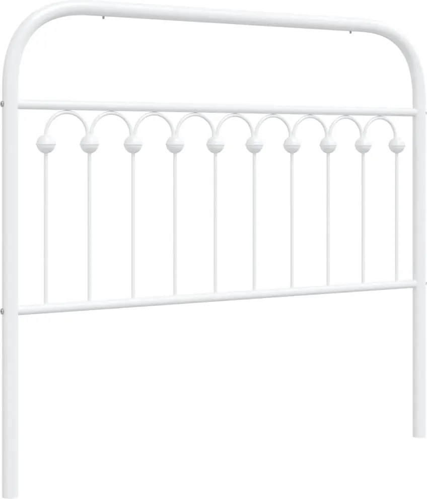 376679 vidaXL Метална резервна табла за легло, бяла, 107 см
