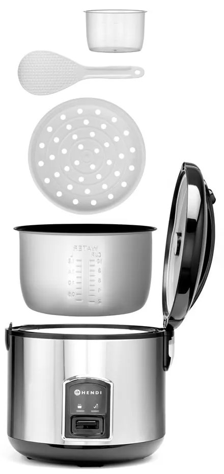 Уред за готвене на ориз в черно и сребристо – Hendi