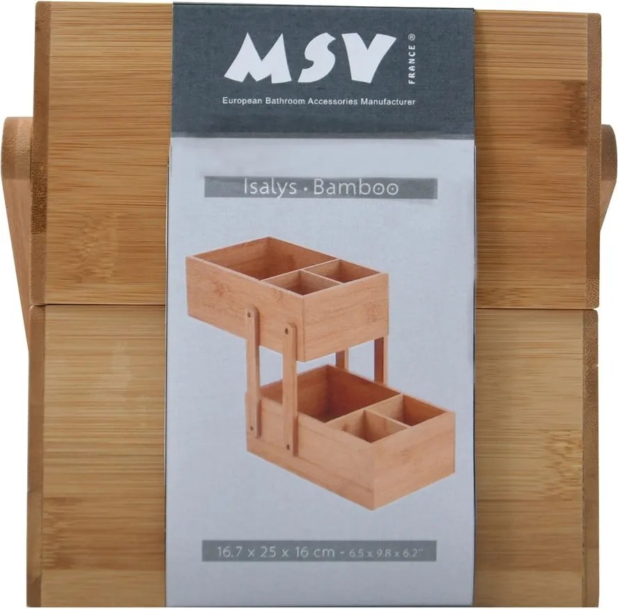 Бамбуков органайзер за козметика в естествен цвят Isalys – MSV