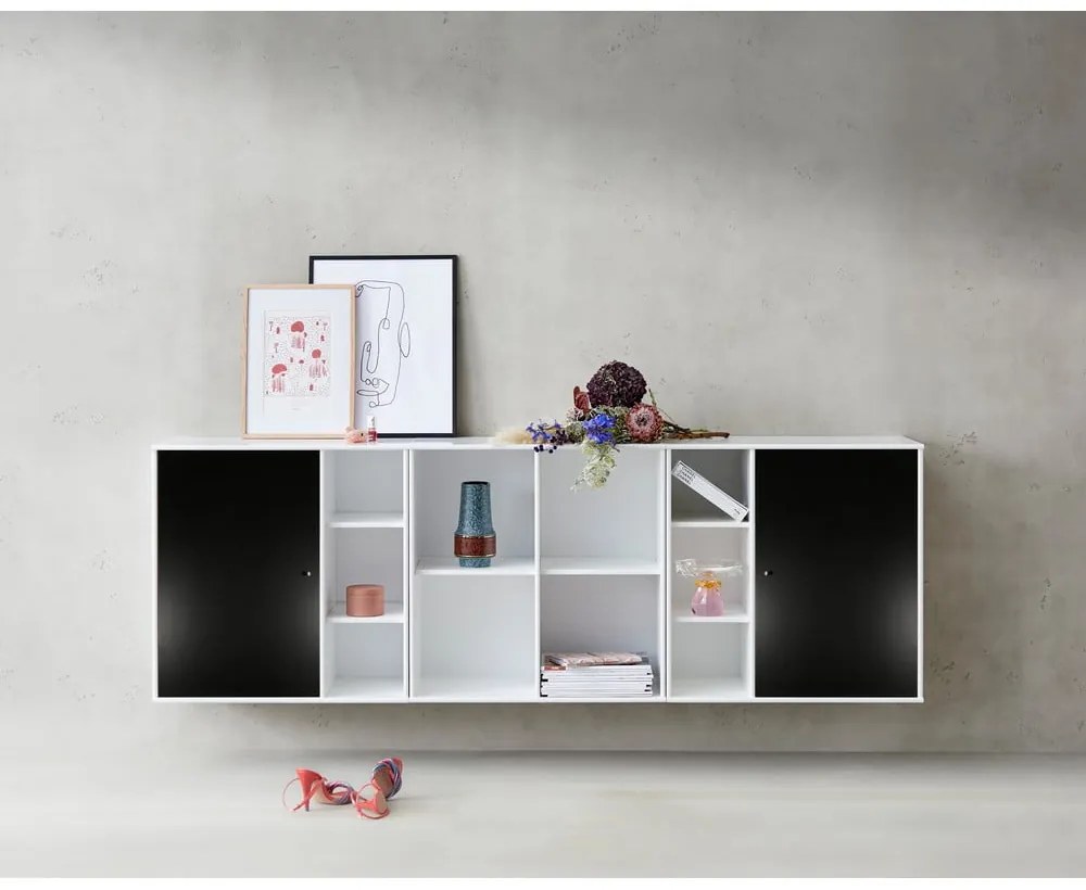 Черно-бял стенен сандък Hammel , 206 x 69 cm Mistral Kubus - Hammel Furniture