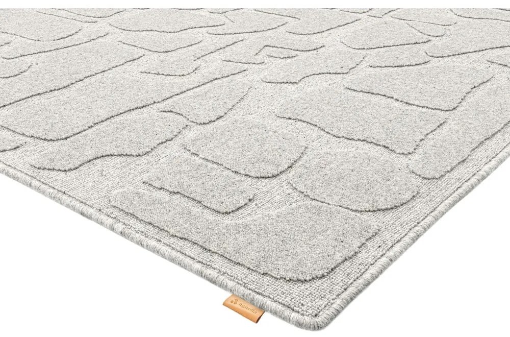 Светлосив вълнен килим 160x230 cm Morphic Dunes – Agnella