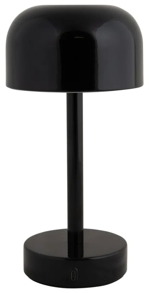 Черна LED настолна лампа с метален абажур (височина 24,5 cm) James – Leitmotiv