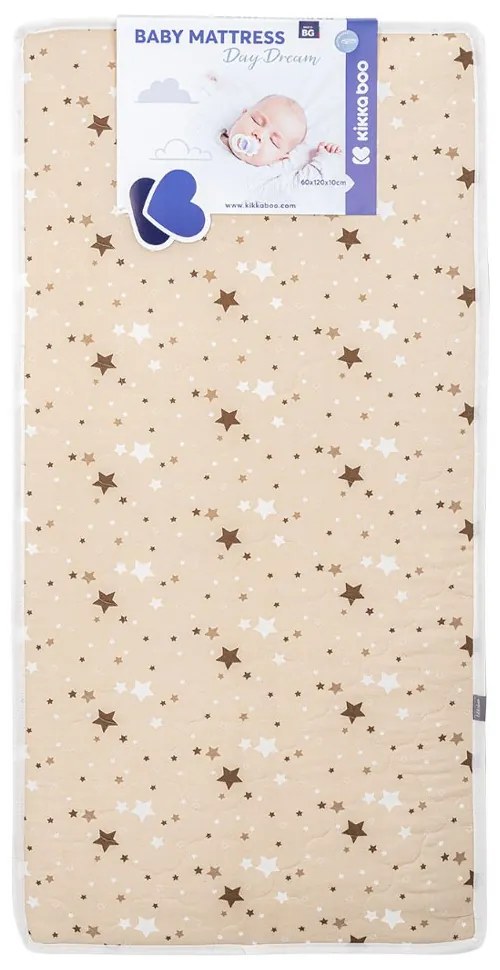 KIKKA BOO Матрак DAYDREAM 60/120/10 см STARS BEIGE